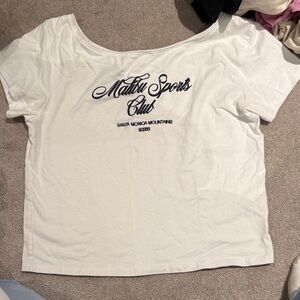 Garage off the shoulder tee